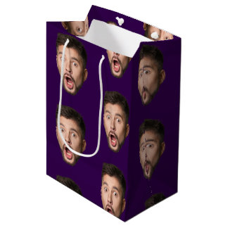 Custom Face Personalized Birthday Wedding Party Mittlere Geschenktüte