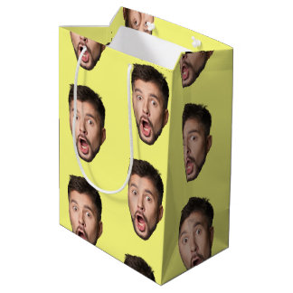 Custom Face Personalized Birthday Wedding Party Mittlere Geschenktüte