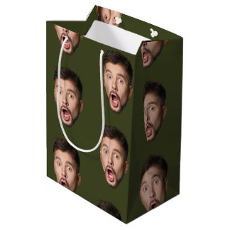 Custom Face Personalized Birthday Wedding Party Mittlere Geschenktüte