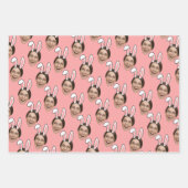 Custom Face Personalized Easter Bunny Ears Photo Geschenkpapier Set (Vorderseite 3)