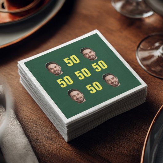 Custom Face Photo 50th Birthday Fun Serviette