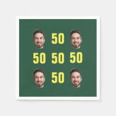 Custom Face Photo 50th Birthday Fun Serviette (Vorderseite)