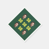 Custom Face Photo 50th Birthday Fun Serviette (Ecke)