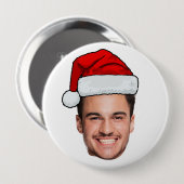 Custom Face Photo Santa Hat Christmas Button (Vorne & Hinten)