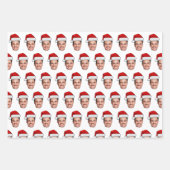 Custom Face Photo Santa Hat Christmas Geschenkpapier Set (Vorderseite)