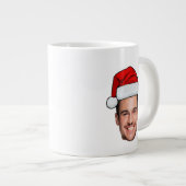Custom Face Photo Santa Hat Christmas Jumbo-Tasse (Vorderseite Rechts)