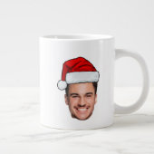 Custom Face Photo Santa Hat Christmas Jumbo-Tasse (Rechts)