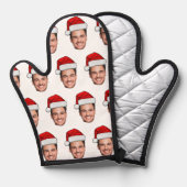 Custom Face Photo Santa Hat Christmas Ofenhandschuh (Vorderseite/Rückseite)