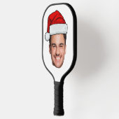 Custom Face Photo Santa Hat Christmas Pickleball Schläger (Links)