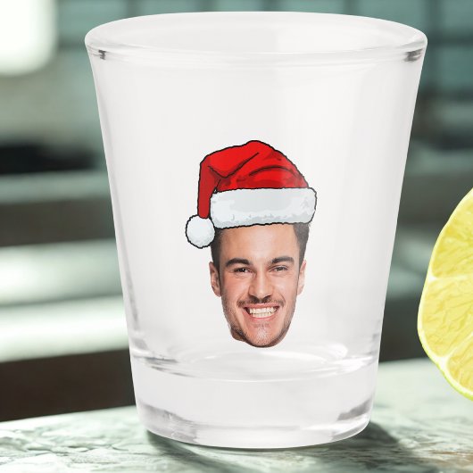 Custom Face Photo Santa Hat Christmas Schnapsglas