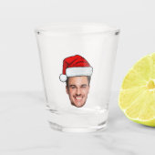 Custom Face Photo Santa Hat Christmas Schnapsglas (Vorderseite)