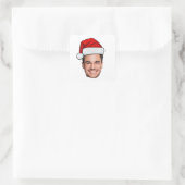 Custom Face Photo Santa Hat Christmas Sheet of 20 Quadratischer Aufkleber (Tasche)