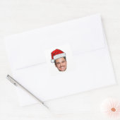 Custom Face Photo Santa Hat Christmas Sheet of 20 Quadratischer Aufkleber (Umschlag)