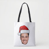 Custom Face Photo Santa Hat Christmas Tasche (Vorderseite)