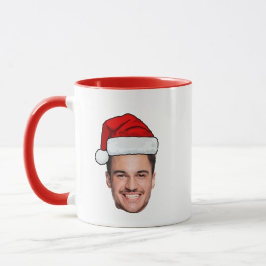 Custom Face Photo Santa Hat Christmas Tasse (Links)
