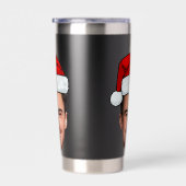 Custom Face Photo Santa Hat Christmas Thermobecher (Rechts)