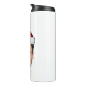 Custom Face Photo Santa Hat Christmas Thermosbecher (Nach rechts gedreht)