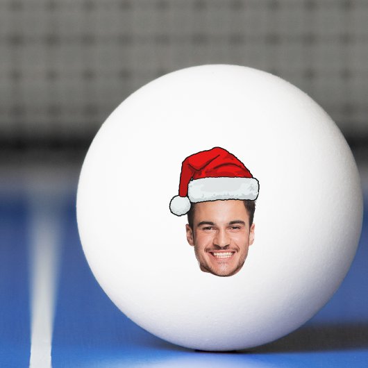 Custom Face Photo Santa Hat Christmas Tischtennisball
