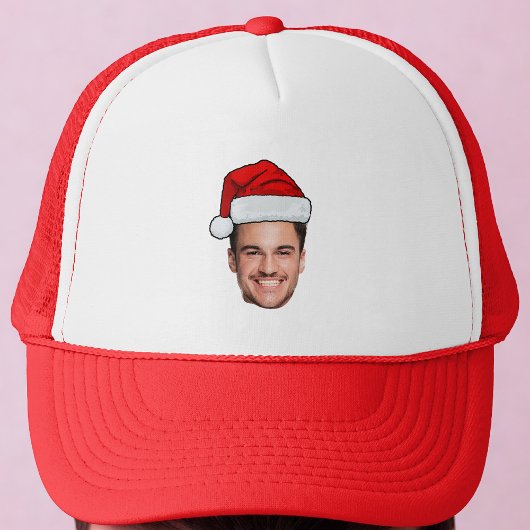 Custom Face Photo Santa Hat Christmas Truckerkappe
