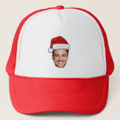 Custom Face Photo Santa Hat Christmas Truckerkappe (Vorderseite)