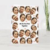 Custom Face Picture Heart Funny Couple Card Dankeskarte (Rückseite)