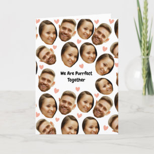 Custom Face Picture Heart Funny Couple Card Dankeskarte