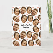 Custom Face Picture Heart Funny Couple Card Karte (Vorderseite)