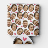Custom Face Picture Heart Funny Couple Muster Dosenkühler (Vorderseite)