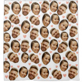 Custom Face Picture Heart Funny Couple Muster Duschvorhang (Vorderseite)