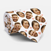 Custom Face Picture Heart Funny Couple Muster Krawatte (Gerollt)