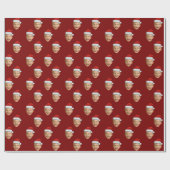 Custom Face Santa Claus Hat Weihnachtsgeschenk Geschenkpapier (Flach)