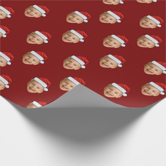 Custom Face Santa Claus Hat Weihnachtsgeschenk Geschenkpapier (Ecke)