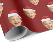 Custom Face Santa Claus Hat Weihnachtsgeschenk Geschenkpapier (Rolleneckpunkt)