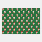 Custom Face Santa Claus Hat Weihnachtsgeschenk Geschenkpapier Set (Vorderseite 3)