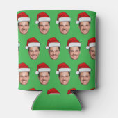 Custom Face Santa Hat Christmas Green Dosenkühler (Rückseite)