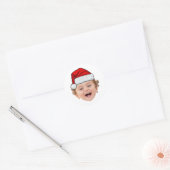 Custom Face Santa Stickers, Face Photo Santa Hat Runder Aufkleber (Umschlag)