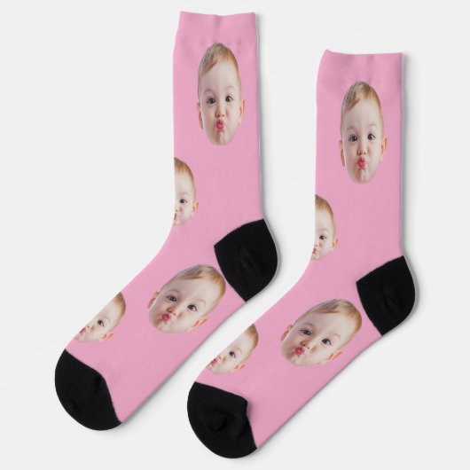 Custom Face Socks Gift Personalized Kids Mens Dad Socken (Linkes Detail)
