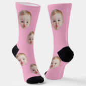 Custom Face Socks Gift Personalized Kids Mens Dad Socken (Gewinkelt)