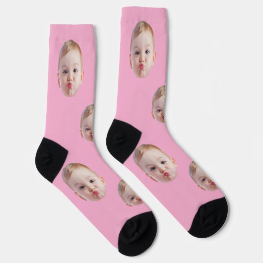 Custom Face Socks Gift Personalized Kids Mens Dad Socken (Rechts)