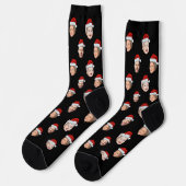 Custom Face Socks, Santa Hat 4 Photos Christmas Socken (Linkes Detail)