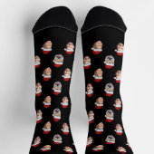 Custom Face Socks, Santa Hat 4 Photos Christmas Socken (Oben)