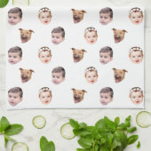 Custom Face, Unique Family Gift 3 Photos Face Geschirrtuch (Gefaltet)