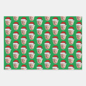 Custom Face Weihnachtsmannmütze Funny Christmas Fa Geschenkpapier Set (Vorderseite)