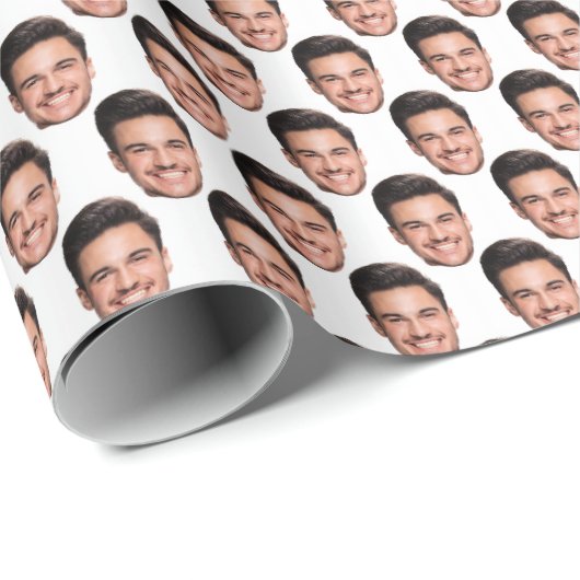 Custom Face Wrapping Paper, Custom Face Gift Wrap Geschenkpapier (Rolleneckpunkt)