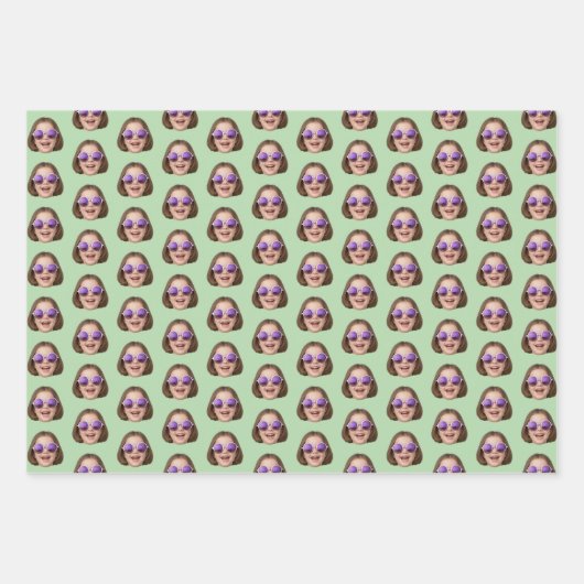Custom Face Wrapping Paper | Custom Face Gift Wrap Geschenkpapier Set (Vorderseite 3)