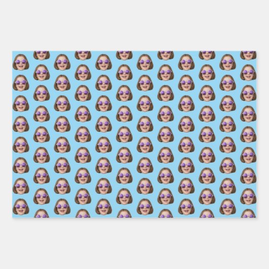 Custom Face Wrapping Paper | Custom Face Gift Wrap Geschenkpapier Set (Vorderseite 2)