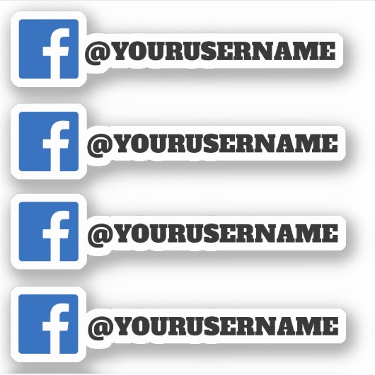 Custom Facebook Social Media Name Aufkleber (Vorderseite)