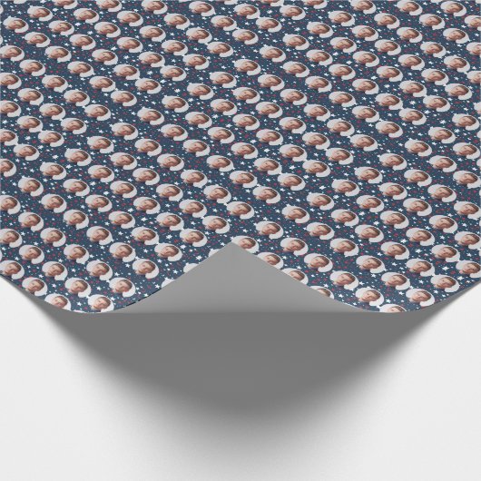 Custom Faces 4. Juli Unabhängigkeit Sterne Muster Geschenkpapier (Ecke)