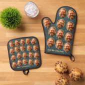 Custom Faces Foto Muster Funny Ofenhandschuh & Topflappen-Set (Oben Unten)
