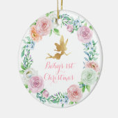 Custom Fairy Baby's 1. Weihnachtsgeschenk Mädchen Keramik Ornament (Links)